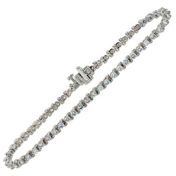 0,12 carats Brillant Bracelet Chaîne en Or Rose 14 Carats