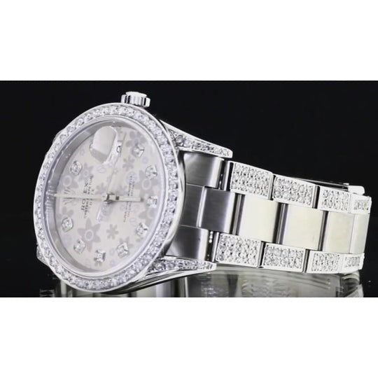6 carats glacés diamant personnalisé Rolex montre pour hommes lunette en diamant acier inoxydable