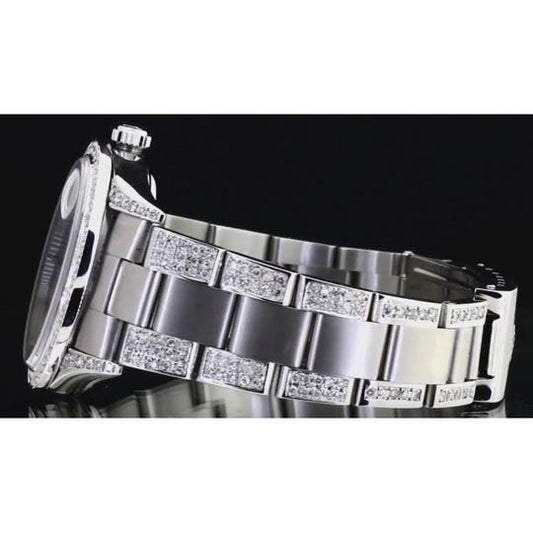 6 carats glacés diamant personnalisé Rolex montre pour hommes lunette en diamant acier inoxydable2
