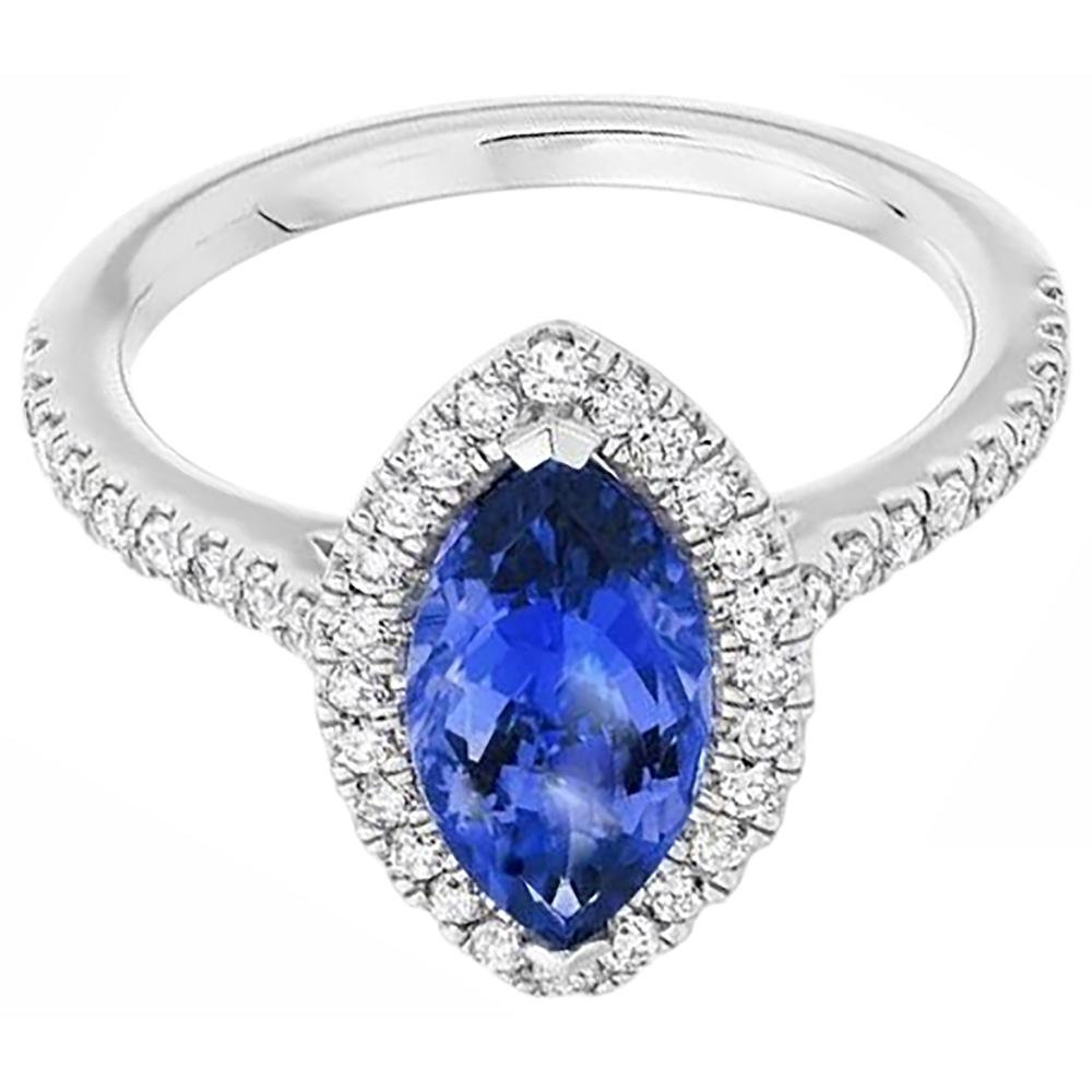 naturel marquise tanzanite 7.25carats bague vue de dessus