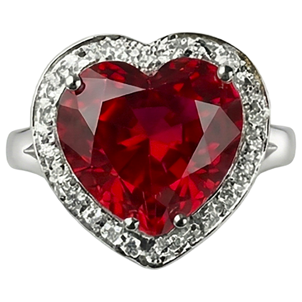 7.25 ct en or 14k belle bague en pierres précieuses rubis rouge avec bijoux en diamant