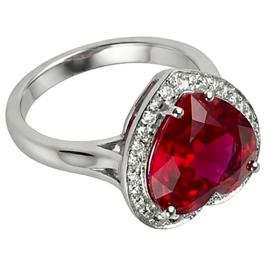 7.25 ct en or 14k belle bague en pierres précieuses rubis rouge avec bijoux en diamant