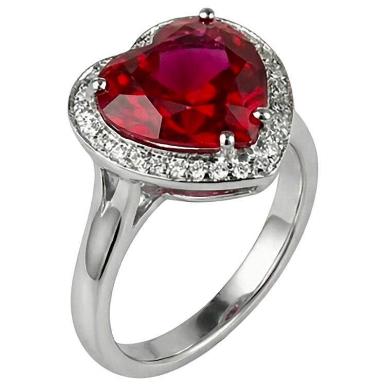 7.25 ct en or 14k belle bague en pierres précieuses rubis rouge avec bijoux en diamant