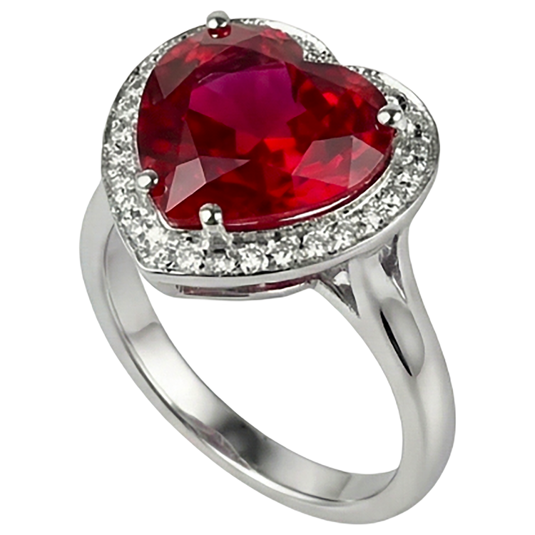7.25 ct en or 14k belle bague en pierres précieuses rubis rouge avec bijoux en diamant