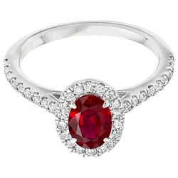 Rubis Sang de Pigeon taille Taille Ovale Bague Pierre de Couleur