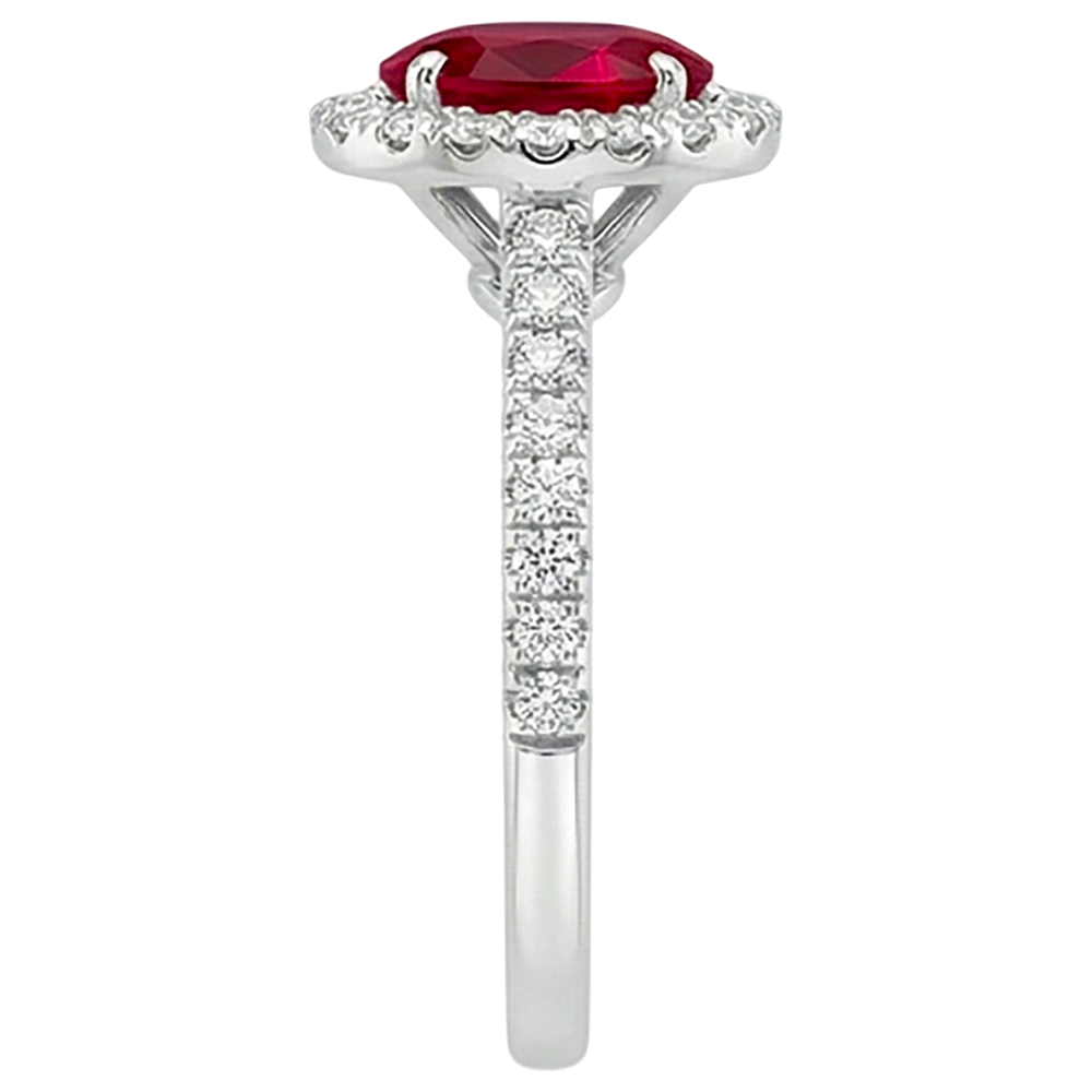 Rubis Sang de Pigeon Bague Pierre de Couleur – vue de profil