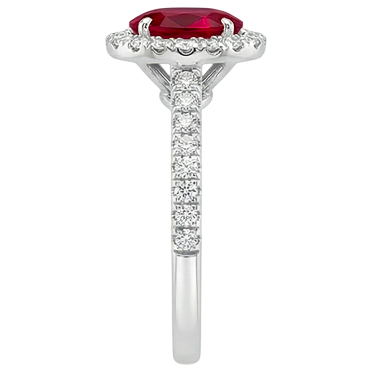 Rubis Sang de Pigeon Bague Pierre de Couleur – vue de profil