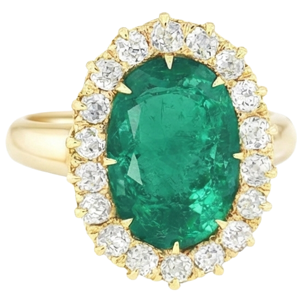 naturel oval diamant 7.50carats bague angle de côté