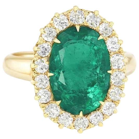 naturel oval diamant 7.50carats bague angle de côté