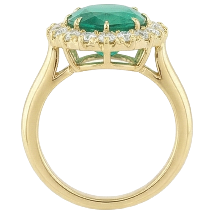 naturel oval diamant 7.50carats bague avec accents diamants