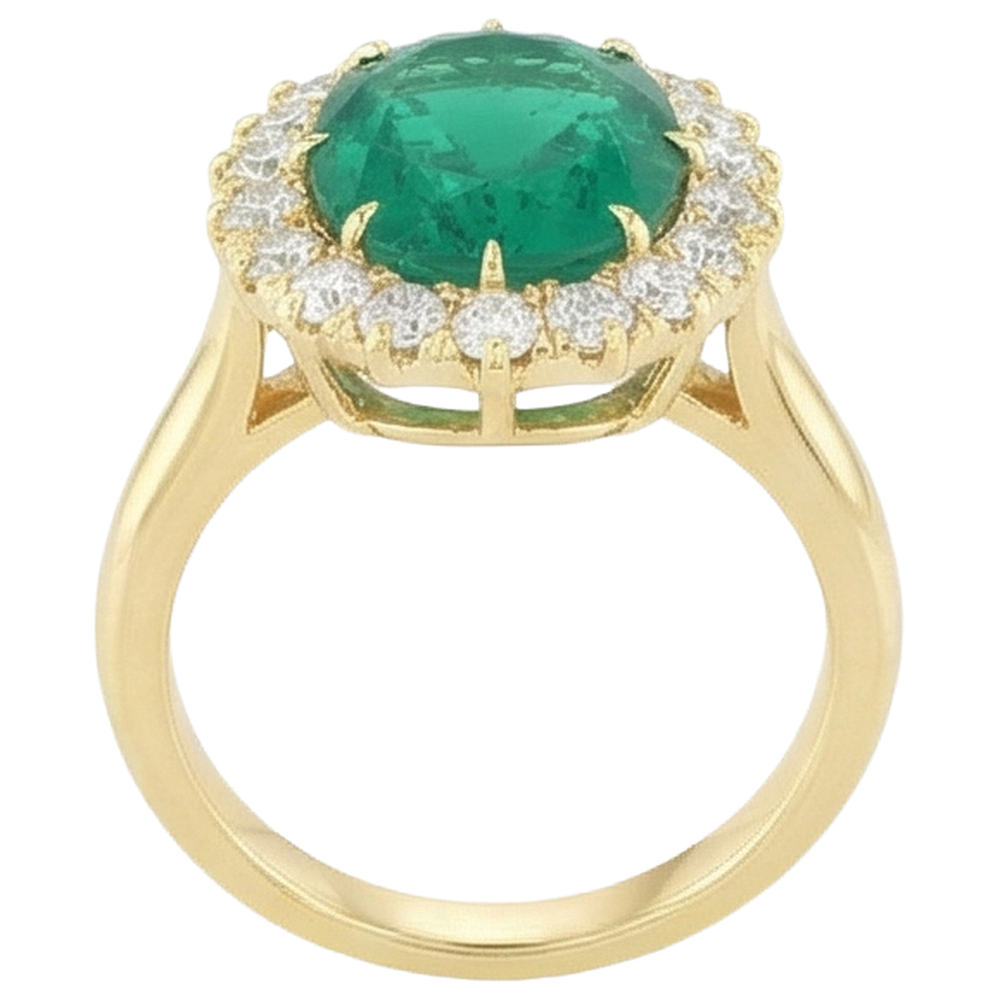 naturel oval diamant 7.50carats bague vue de profil