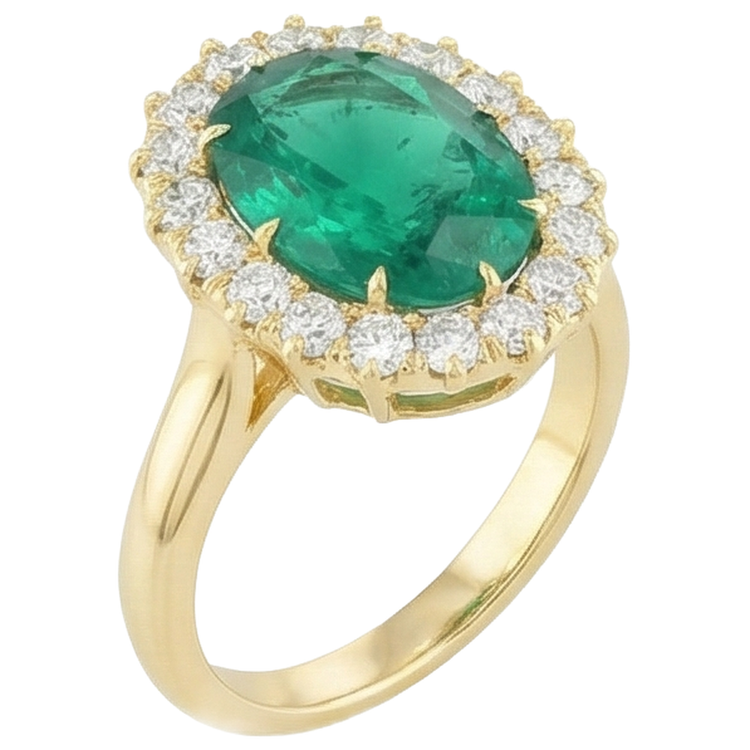 naturel oval diamant 7.50carats bague sur blanc