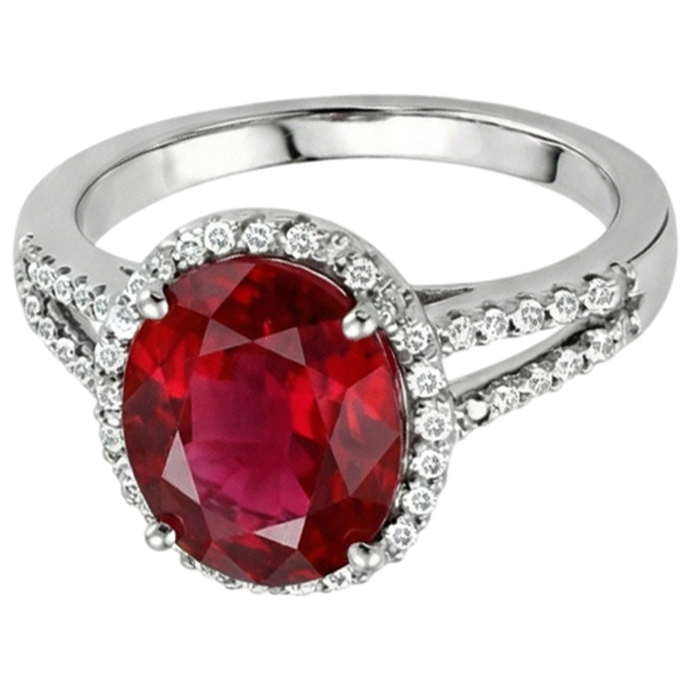 naturel oval diamant 7.50carats bague angle de côté