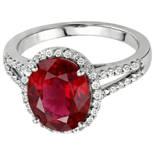 naturel oval diamant 7.50carats bague angle de côté