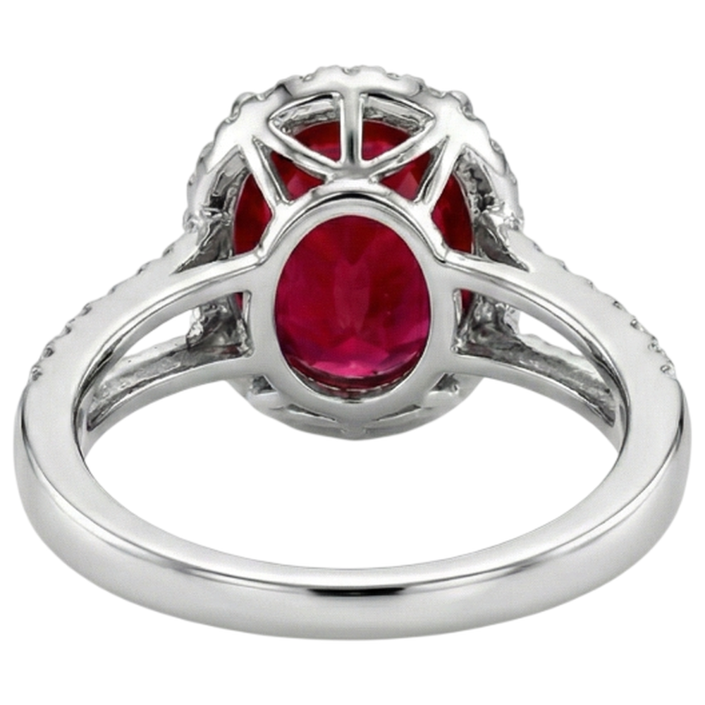 naturel oval diamant 7.50carats bague vue de profil