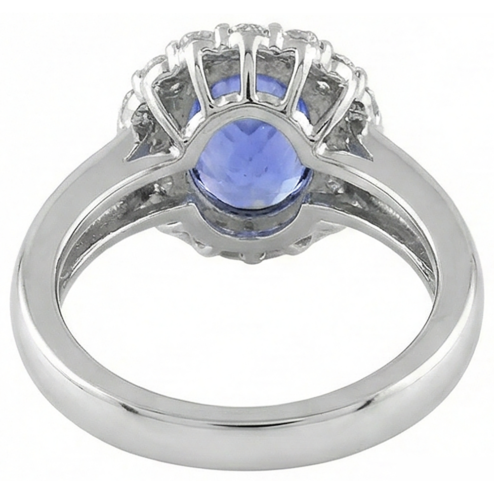 naturel oval tanzanite 7.50carats bague avec accents diamants