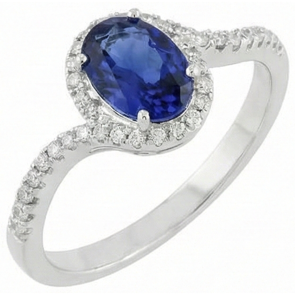 naturel oval tanzanite 7.75carats alliance angle de côté
