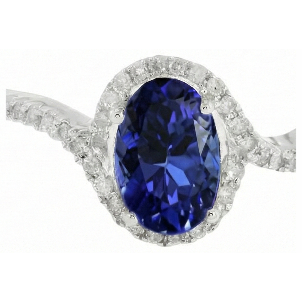 naturel oval tanzanite 7.75carats alliance vue de dessus