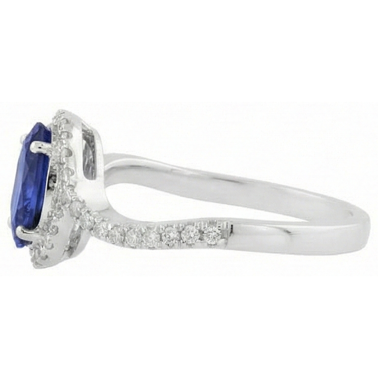 naturel oval tanzanite 7.75carats alliance vue de profil