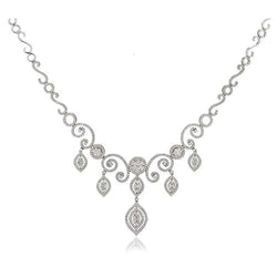 7 Carats Beaux Bijoux Femmes Réel Diamant Collier Et Boucles D'oreilles Ensemble