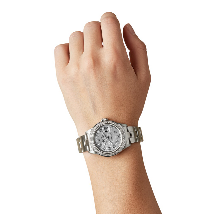 Montre pour homme Rolex Datejust 31 mm avec cadran en nacre et diamant en acier inoxydable