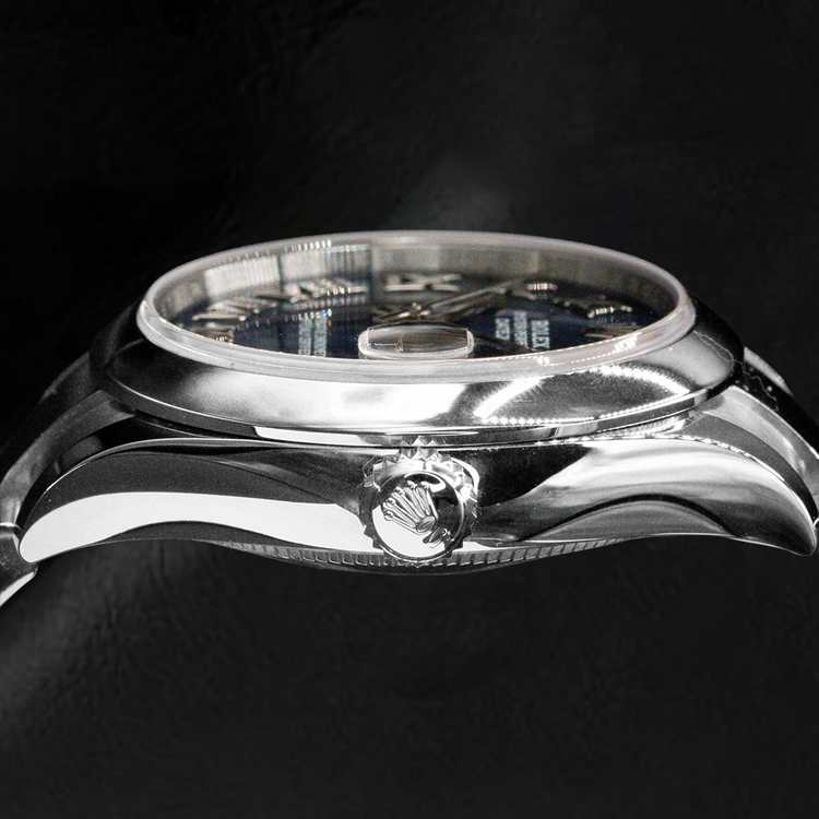 Montre pour femme Rolex Datejust 31 mm avec cadran romain bleu en acier inoxydable