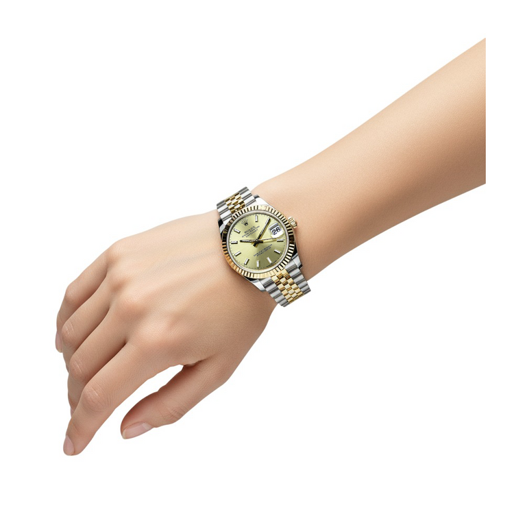 Rolex Datejust 31 mm Champagne Lumineuse Montre Deux Tons