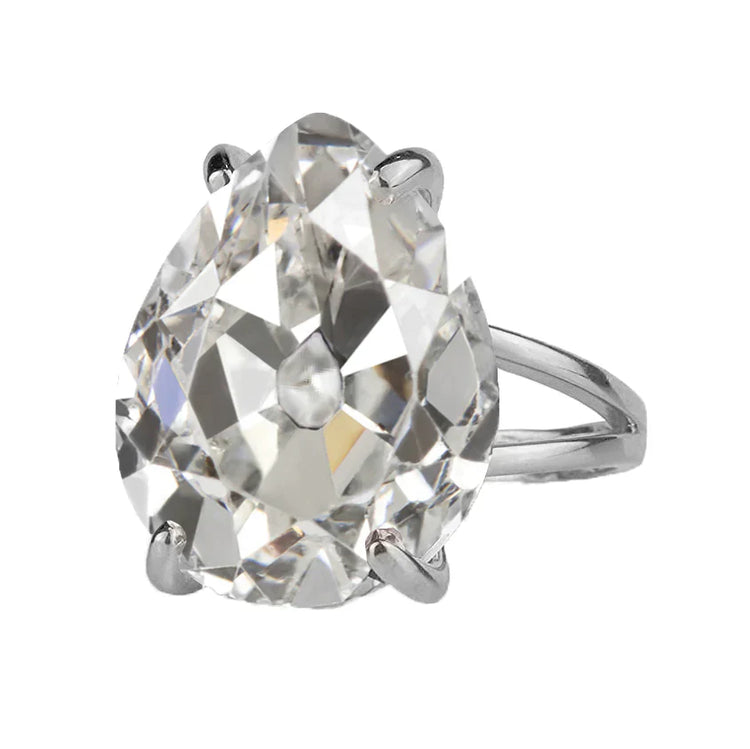 Diamant Taille Old Mine Solitaire de Fiançailles en Or Blanc 14 Carats – vue principale