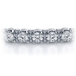 7.20 Carats Bracelet Tennis Réel Diamant Rond Serti Griffes Or Blanc 14K