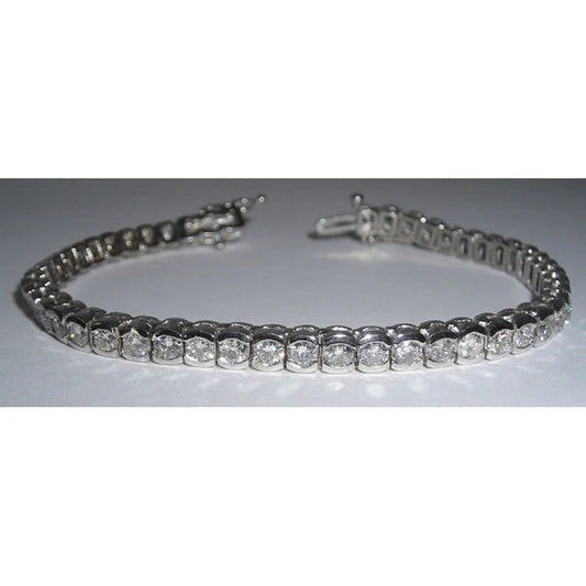 7.35 Carat Réel Diamant Tennis Bracelet Vs Bijoux Main Or