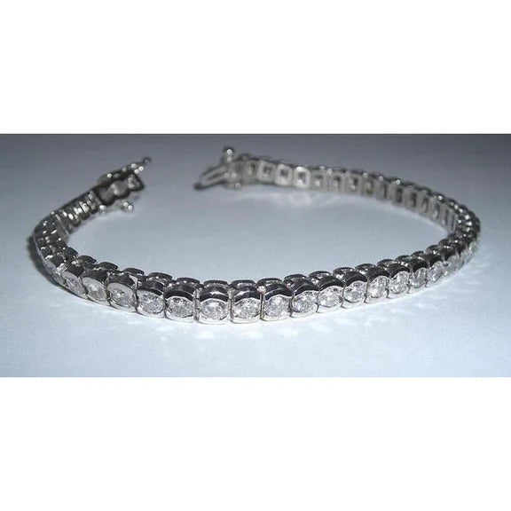 7.35 Carat Réel Diamant Tennis Bracelet Vs Bijoux Main Or