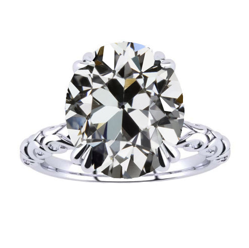 Bague Mono-Pierre Or Blanc 14 Carats avec Diamant Fin – vue principale
