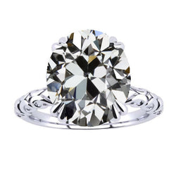 Confectionné main Coussin Antique Diamant Fin Bague Mono-Pierre