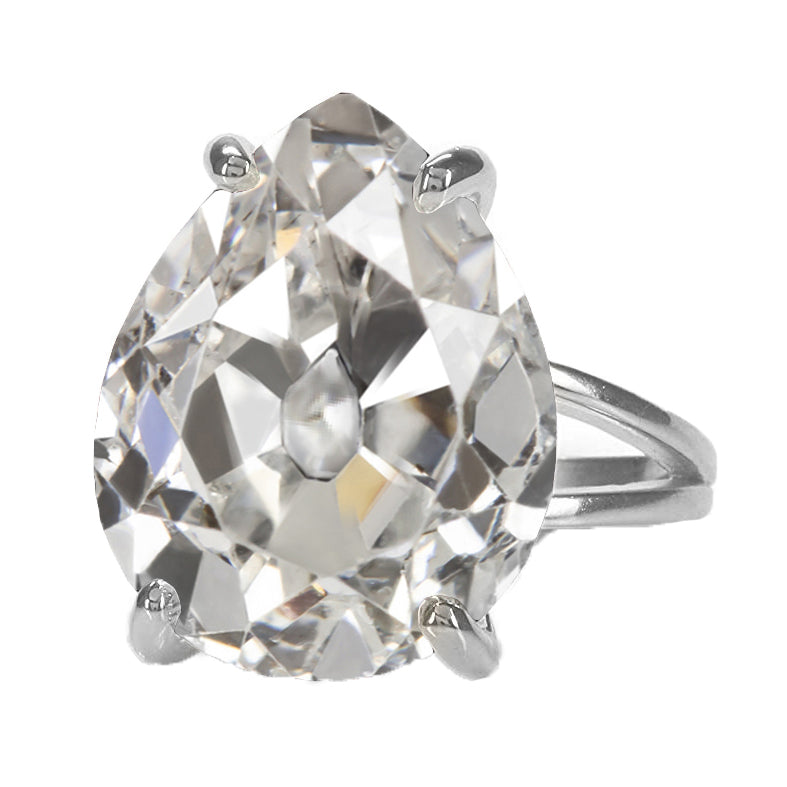 Taille Old Mine Brillant bague en Or Blanc 14 Carats – vue principale