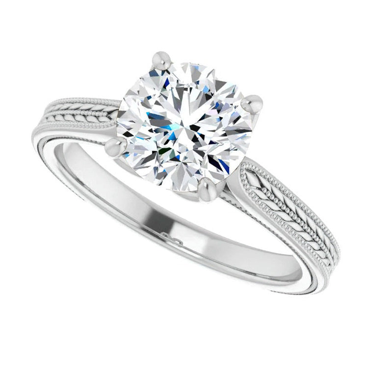 De luxe Diamant Bague Mono-Pierre 5 carats – vue de face