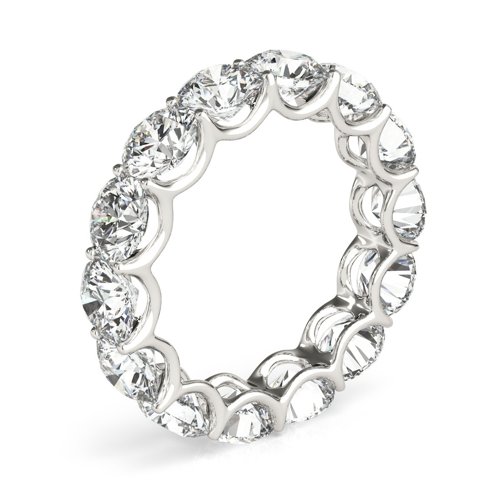 Eternity Band Or Blanc 14 Carats avec Diamant – vue de côté