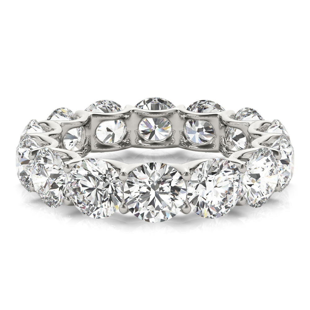 Taille Brillant Diamant bague en Or Blanc 14 Carats – vue d'angle