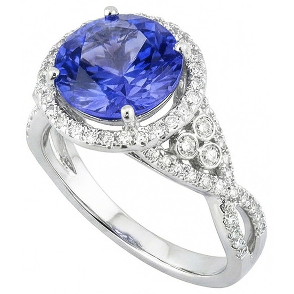 naturel round diamant 8.01carats bague détail rapproché