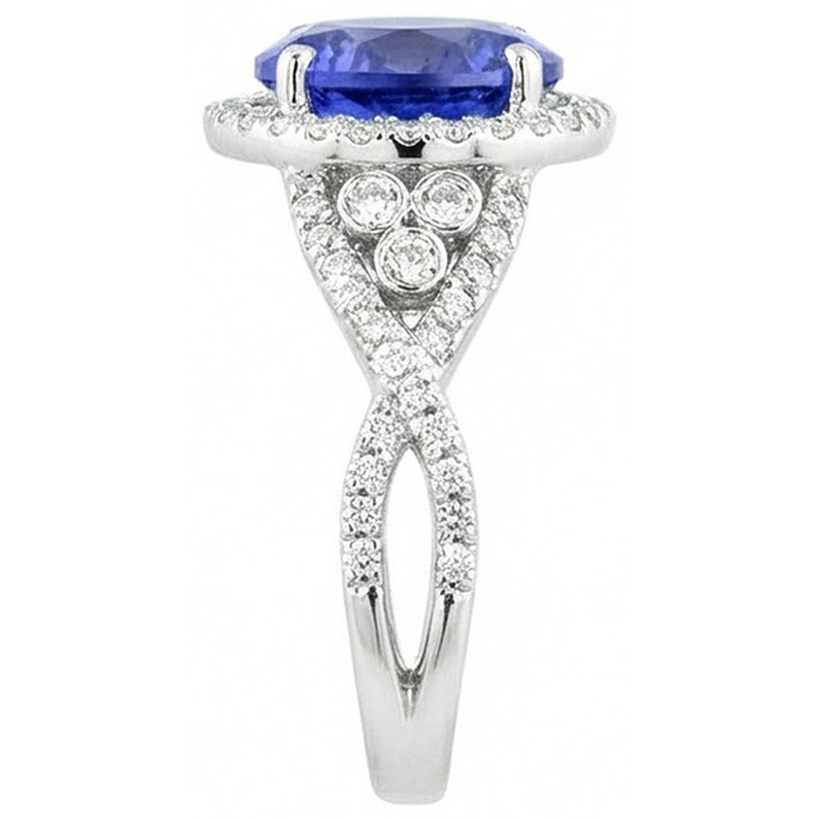 naturel round diamant 8.01carats bague vue de dessus
