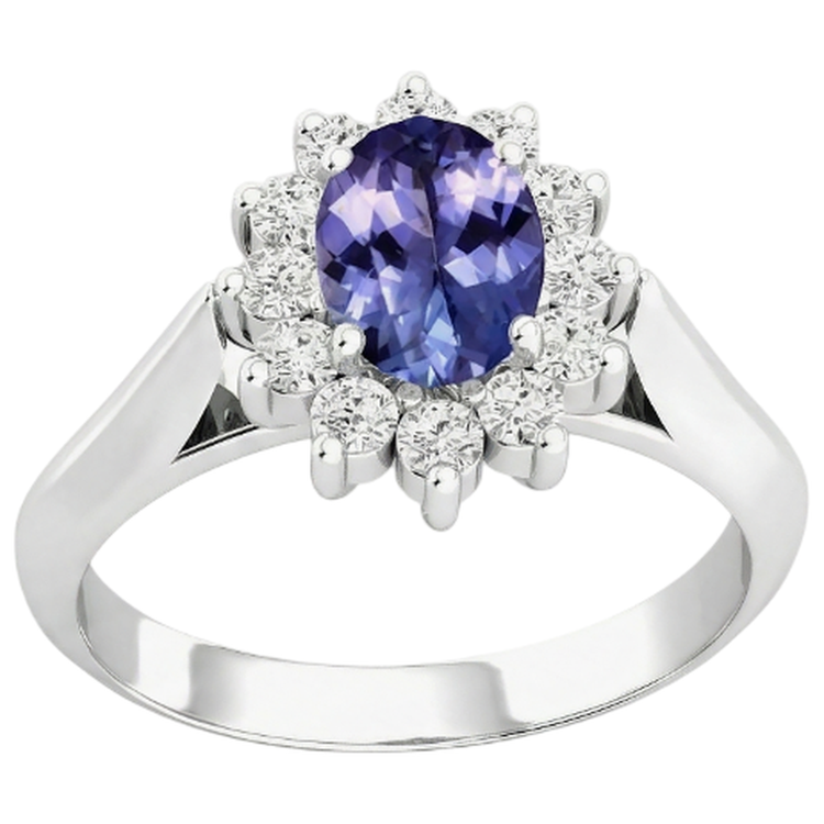 naturel oval tanzanite 8.25carats alliance détail rapproché