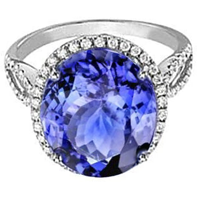 naturel round tanzanite 8.65carats alliance détail rapproché