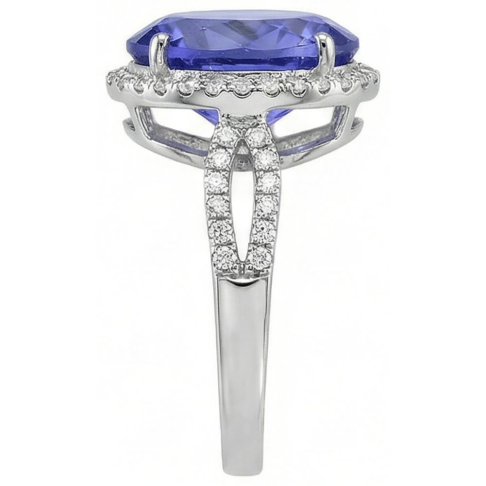 naturel round tanzanite 8.65carats alliance vue de profil