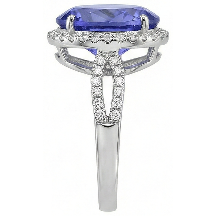 naturel round tanzanite 8.65carats alliance vue de profil