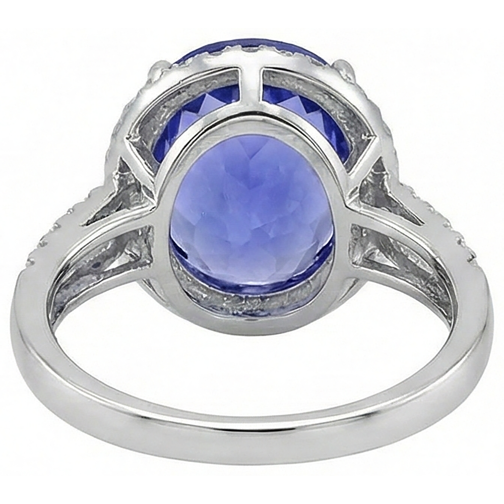 naturel round tanzanite 8.65carats alliance sur blanc