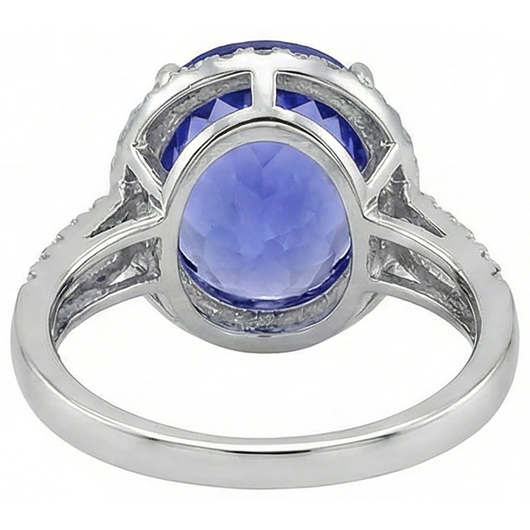 naturel round tanzanite 8.65carats alliance sur blanc