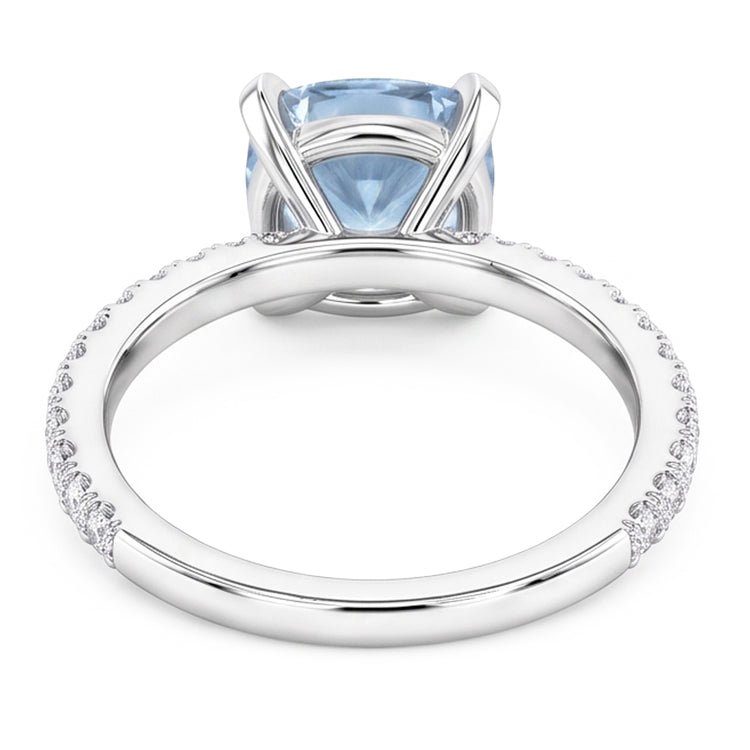 8.70 carats aigue-marine avec diamants bague sertie or blanc 14k