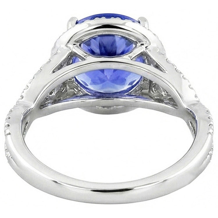 naturel round diamant 8.01carats bague vue de profil