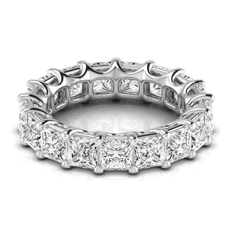 Princesse Diamant Fin bague en Or Blanc 14 Carats – vue de face