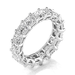 Princesse Diamant Fin Eternity Band en Or Blanc 14 Carats – 8,5