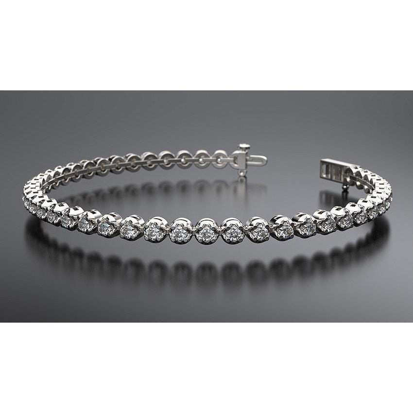 Bracelet Tennis Or Rose 14 Carats avec Diamant Fin – vue principale